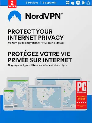 NordVPN VPN Service (PC, Android, Mac, iOS) 6 Devices, 2 Years - NordVPN Key - GLOBAL- Envio por Email/WhatsApp