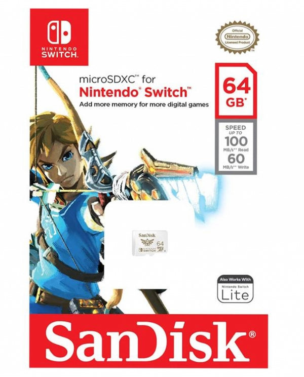 Cartão Memória SANDISK 64GB Micro SDXC Triforce Zelda NINTENDO Switch - GameShop Angola