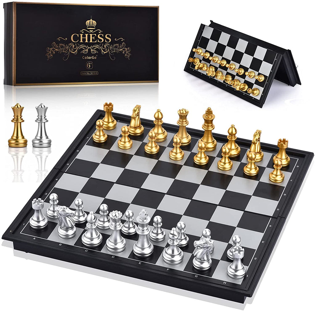 Jogo de tabuleiro xadrez magnético, conjunto de jogos para crianças e  adultos com peças de xadrez dobrável, brinquedo educacional infantil